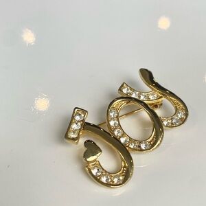 Gold and Silver Crystal Joy Brooch